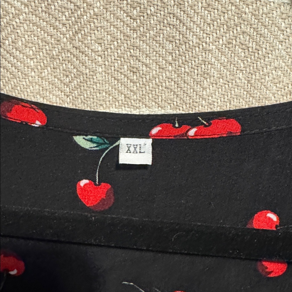 Black Cherry Print Maxi Dress - Picture 4 of 6